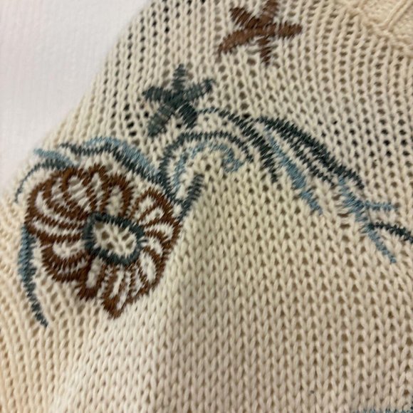 WOMEN'S ALLY OOPS FLOWER PULLOVER SWEATER ~ SMALL. Oversized Beachcore - Picture 11 of 11